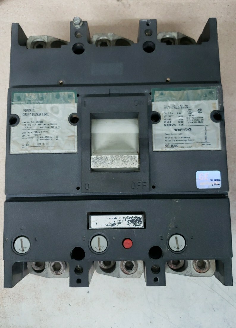 General Electric 600 AMP Circuit Breaker with 600A Trip TJK636F000