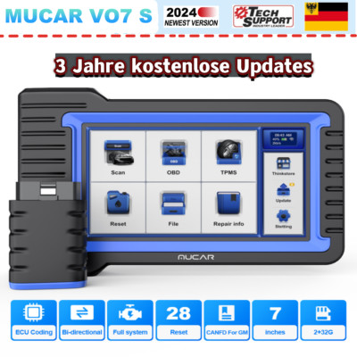 MUCAR VO7 S OBD2 Auto Diagnosegerät Alle SYSTEM Aktives Testen/ECU-Kodierung DE