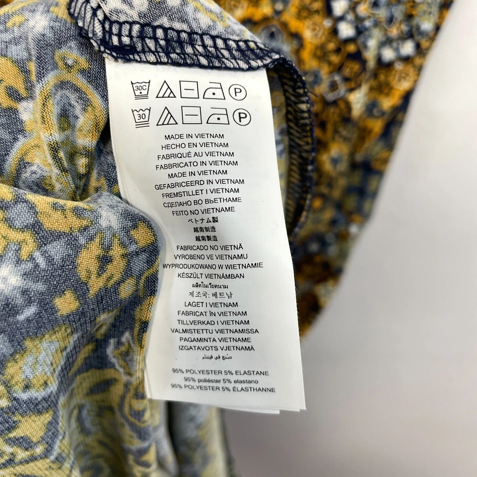 Abito donna MK Michael Kors aderente svasato schiena zip floreale taglia XL X Large M265 19