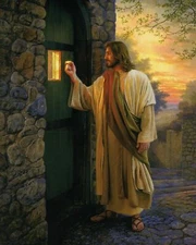 CHRISTIAN print JESUS CHRIST KNOCKING ON DOOR - 8" x 10" ready to be framed