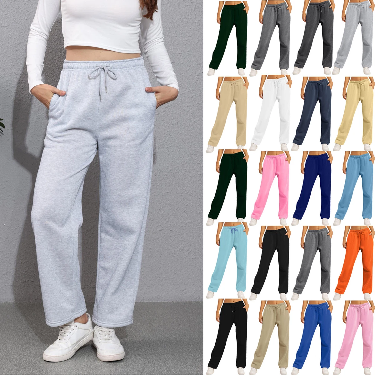 Womens Sweatpants Pockets High Waist Gym Athletic Jogger Pants