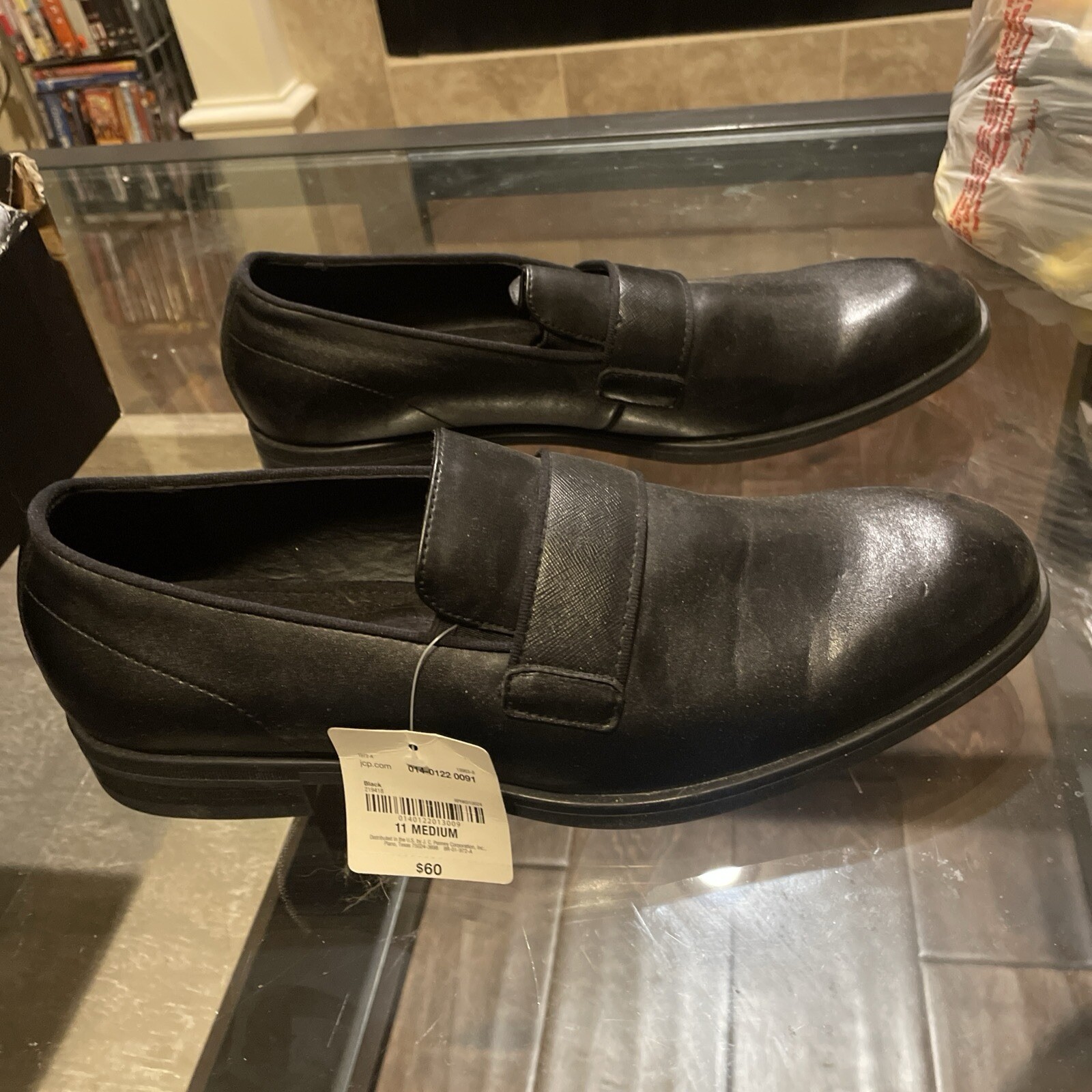 SAOLA Scarpe Slip On Vestito Casual Taglia 11M Memory Foam Uomo Nero JF J.Ferrar Carlisle