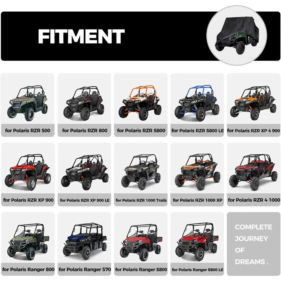 Cubierta de almacenamiento UTV de tamaño completo para Polaris Ranger 4X4 6X6 570 exterior para todo tipo de clima Foto 2 de 4