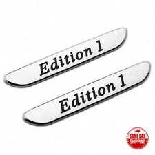 2x 3D Edition 1 Fender Marker Car AMG Logo Badge Emblem Sport Decoration Chrome