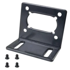 Black L Type Turbine Worm Motor Fixing Bracket with Screws 37mm DC Motor