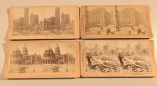(4) San Francisco Earthquake California Kilburn Stereoview Photo Hotels Chronicl