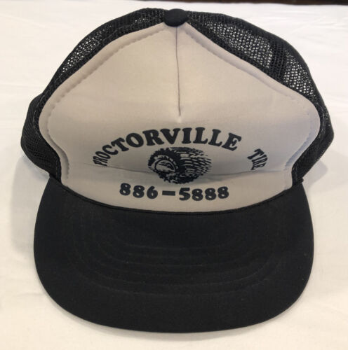 Vintage Proctorville Ohio Tire Sales Mesh Trucker Hat Black Gray Snapback Cap - Picture 1 of 8