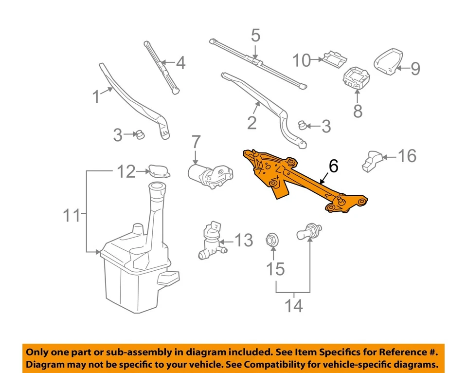 Used Windshield Wiper Linkage fits: 2006 Toyota Avalon  Grade A Foto 3 de 4