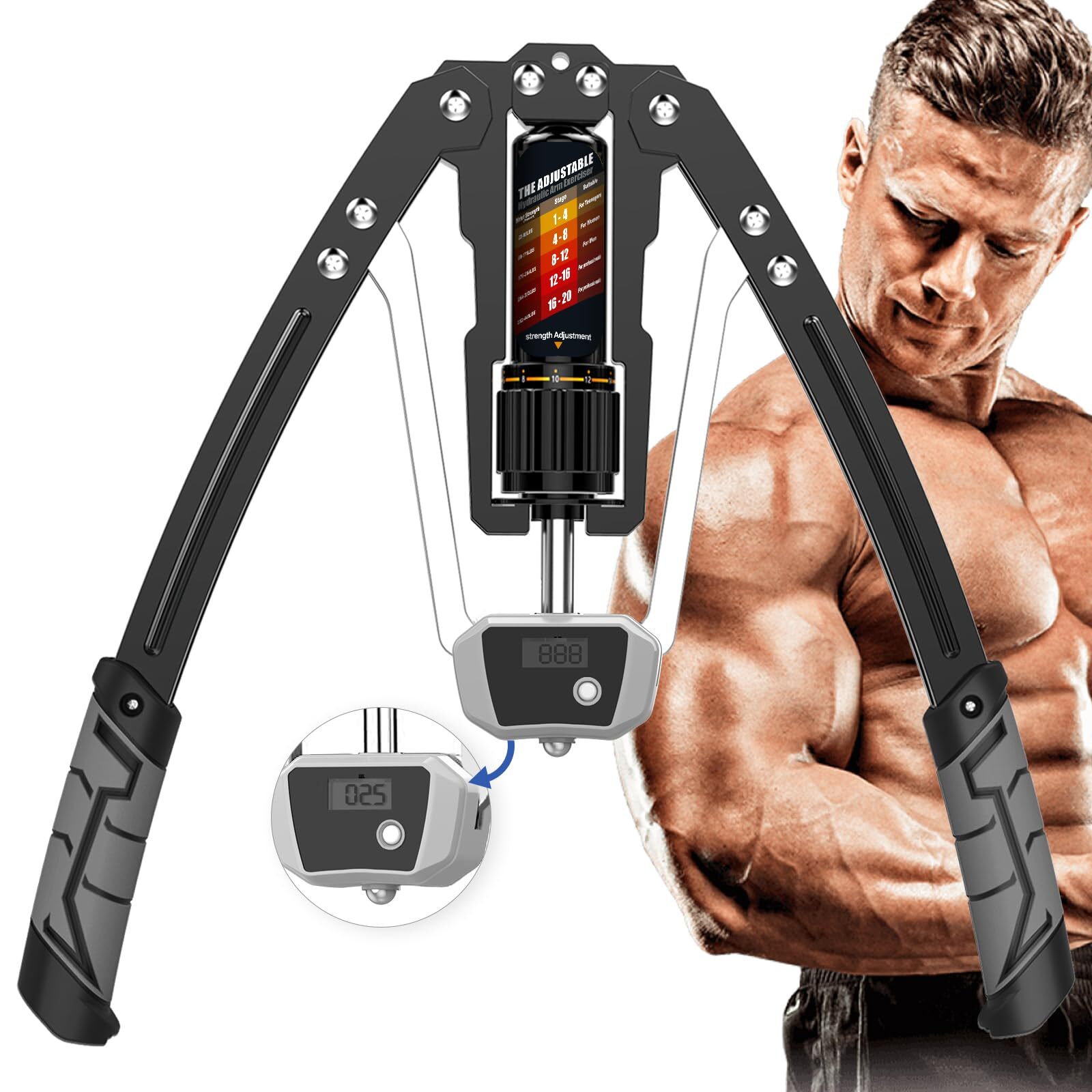 Twister Arm Exerciser with Counter Adjustable Resistance for Home Fitness