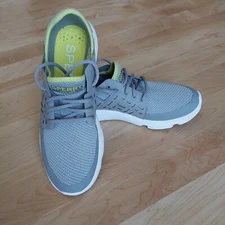 Sperry STS98976  Women’s Size 8.5M  Grey fabric & man made lace up Sneakers