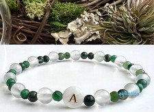 Gemini Zodiac Natural Crystal Bead Initial St...