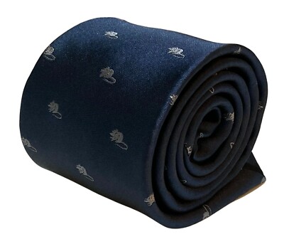 Frederick Thomas Designer Herren Krawatte Dunkelblau Marineblau Süßer Maus