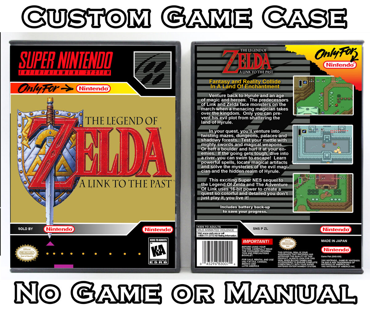 The Legend of Zelda a Link to the Past SNES Game Case No Game