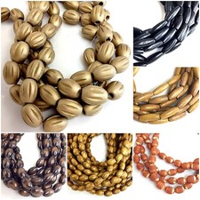 Natural Wood Oval Beads Spacer 16" Strand Jewelry Making Wood Necklace Bracelet