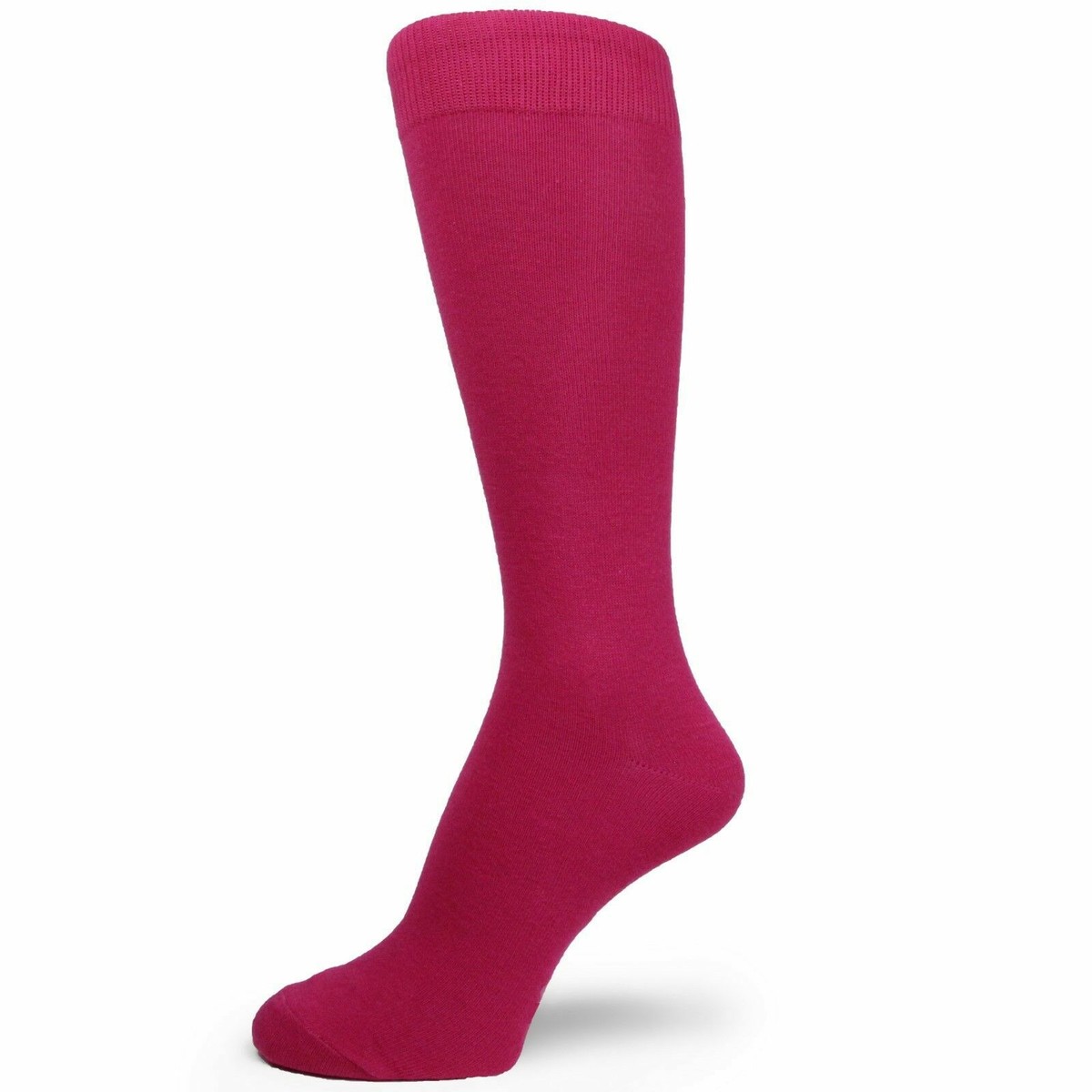 mens hot pink dress socks Solid Hot Pink Socks | Crew Dress Socks Men's 8-13