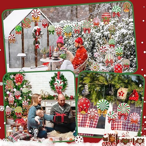 Piezas Caramelos Decoraciones de Navidad Exterior Patio Letreros Navidad 30 Caramelos Coloridos - Imagen 7 de 7