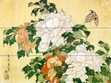 Art Flowers Mural Tumbled Marble Backsplash Tile #448