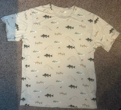 NEW Kyte Baby Men's FISHING Short Sleeve Shirt Bamboo Blend L Large NWOT $69