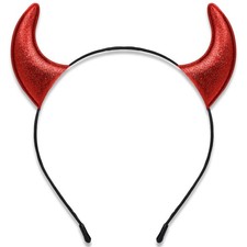 Parma77 Glitter Devil Horns Headband, Red 6.7 x 3 x 0.2,