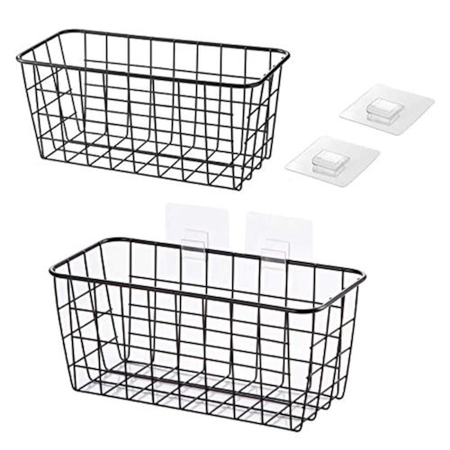Hanging Kitchen Baskets For Storage Adhesive Sturdy Small Wire Storage Basket...