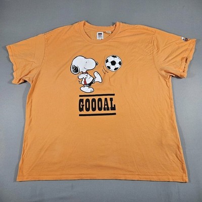 Levis x Peanuts Shirt Fits Mens XL Snoopy Soccer GOOOAL Orange