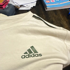 adidas kids White Cotton Knit Crew Neck Logo T-Shirt Regular Fit Size L