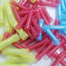 150Pcs Nylon Insulated Butt Splice Connectors Copper Wire Crimp Terminals