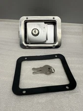 Stainless Steel Paddle Handle Lock Door Latch Heavy Duty Flush Mount W/Key *READ