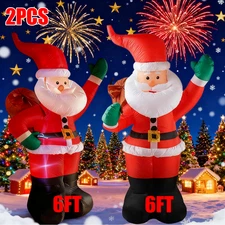 1-2pcs 6FT Christmas Party Holiday Santa Claus LED Lights Indoor Outdoor Decor