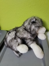 Folkmanis Plush Puppet Full Body Gray White Timber Wolf Stuffed Toy 18"