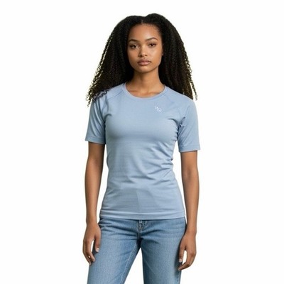 Vanquish Women s Elevate Seamless Sky Blue MIDI Cap Sleeve T-Shirt Size XL