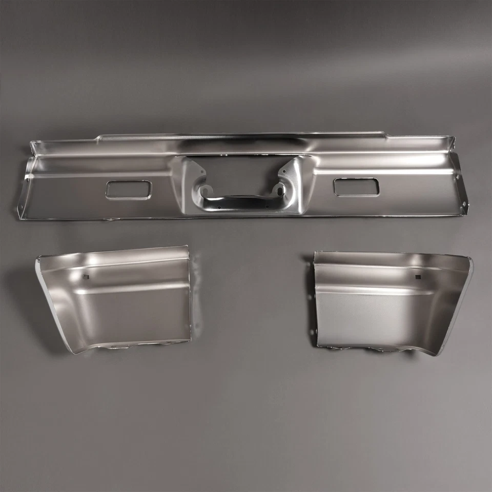 Juego de montaje de parachoques trasero de acero cromado para Chevrolet Impala 1966 3 piezas Foto 4 de 4