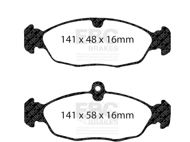For 1998 Aston Martin DB7 Brake Pad Set Rear EBC 67349WNHT