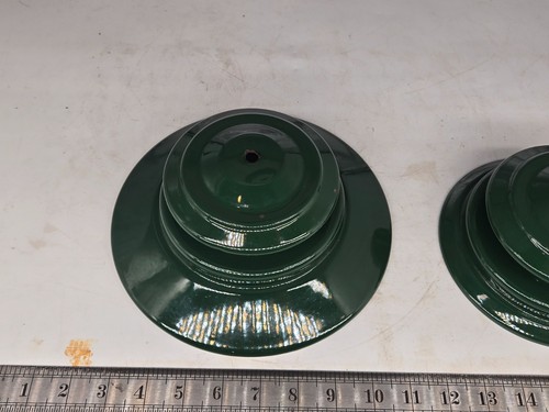 Menge von zwei (2) Vintage Coleman grüne Entlüftungskappe Schornstein Top Ventilator - Bild 7 von 10