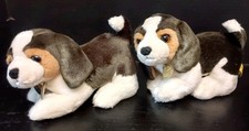 Lot Of 2 Aurora Miyoni Realistic Plush Beagle Puppy Dogs 9"