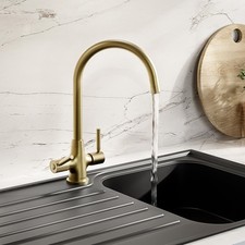 Bristan Monza Easyfit Brushed Brass Kitchen Mixer Tap - MZ SNK EF BB