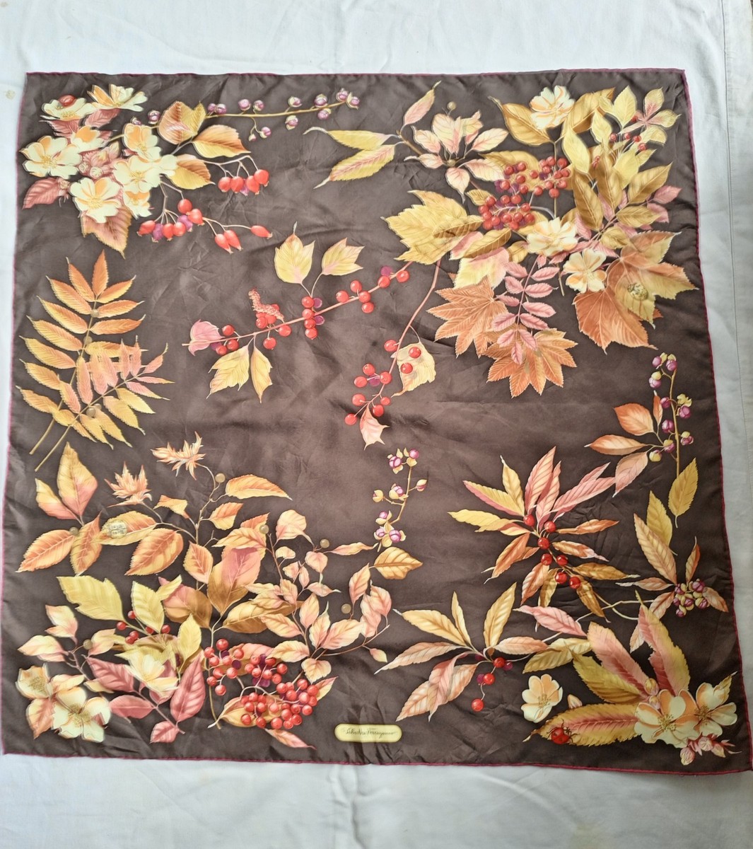 Salvatore Ferragamo Multicolor Floral Square Silk Scarf
