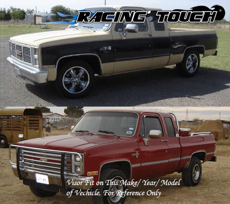 Rain Guards Sun Visor 4pc 73-78 GMC C15 K15 C25/C2500 K25/K2500 Suburban - Picture 7 of 7