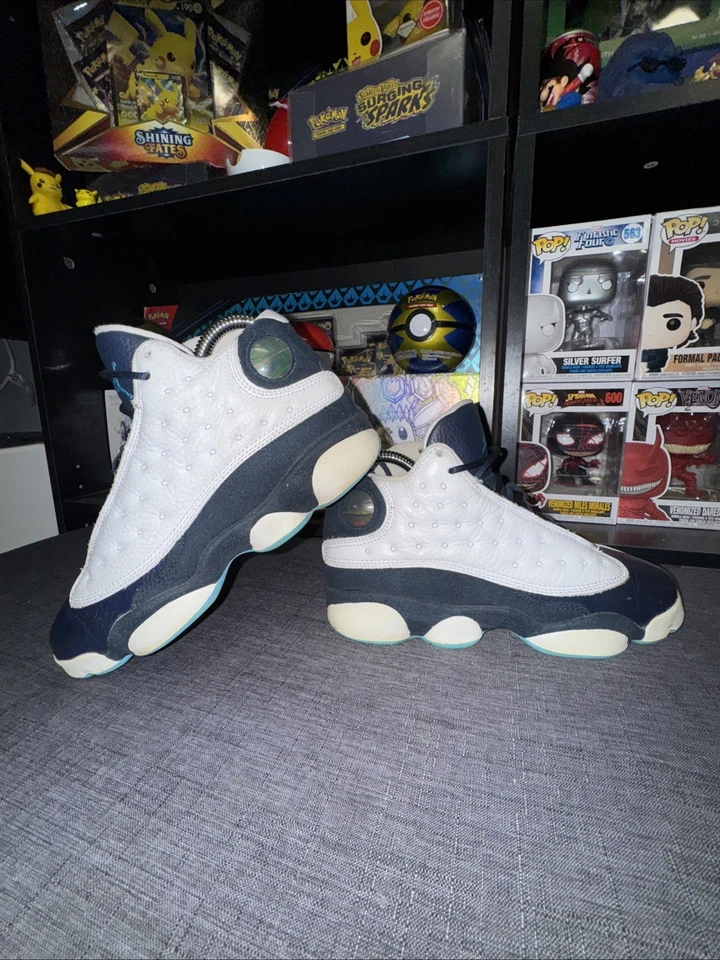 Air Jordan 13 ретро (GS) белый обсидиан порошок синий - DJ3003-144 - размер 5,5Y - Изображение 4 из 4