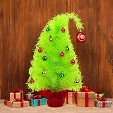 2 FT Grinchs Christmas Tree, Small Gringchs Christmas Decorations Table Top C...