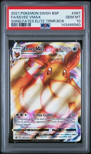 2021 Pokemon SWSH ETB Black Star Promo 87 Eevee VMAX Full Art PSA 10 Gem Mint