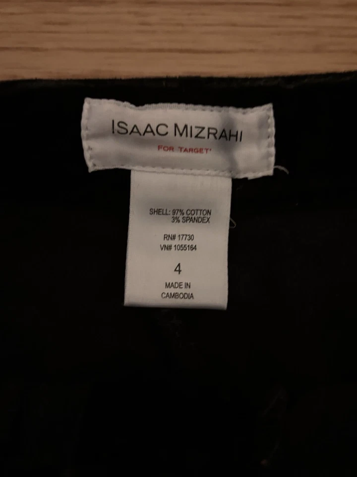 Isaac Mizrahi Live! Pantalones altos de terciopelo de pierna recta Pitch negros altos 1X A551015 Foto 4 de 4