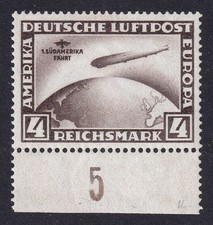 GERMANY 1930 Zeppelin 4m Sudamerika Fahrt SG 457a MLH/* (CV £425)