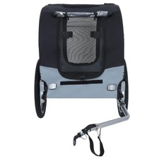 Black-Gray Pet Bike Trailer 66LB Capacity for Dogs, -Resistant Fabric,