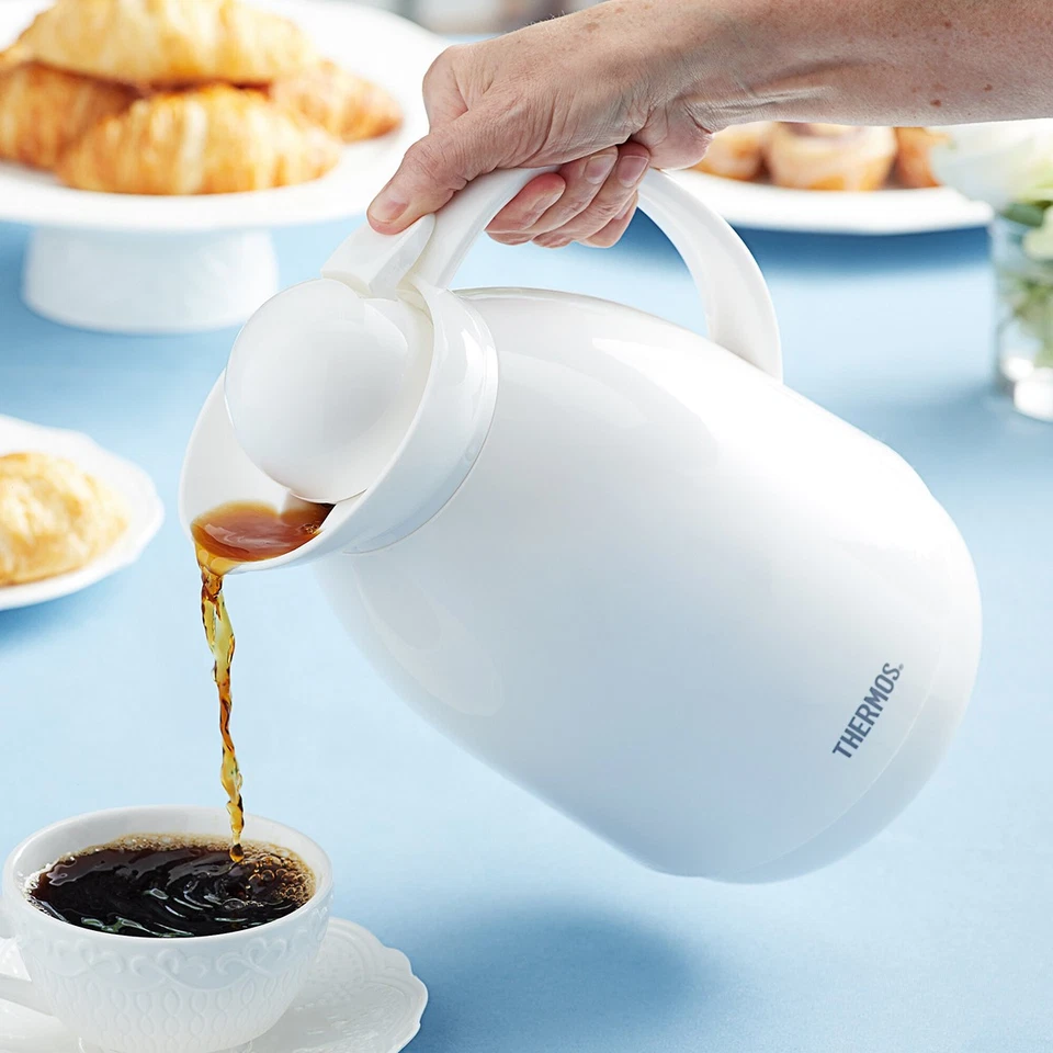 Termo 34 oz. Jarra de vidrio aislada al vacío - blanca Foto 4 de 4