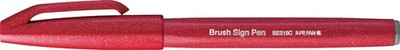 Pentel SES15C B Faserschreiber mit Flexibler Pinsel ähnlicher Spitze rot 10