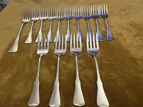 Vtg Oneida Community Stainless Patrick Henry (13) SALAD FORKS + Dinner Fork