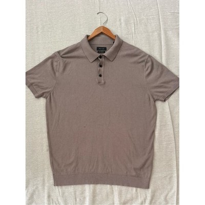 Porter & Ash Men's Short Sleeve Polo in Taupe Knit