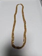 Vintage 3 Strand 14K Gold Chain Necklace 21" Weight 6.1 dwt/ 9.5 gr.