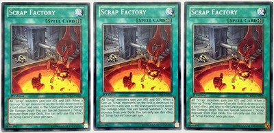 3 x PRIO-DE066 Scrap Factory - Common 1. Auflage LP/NM YuGiOh Karten